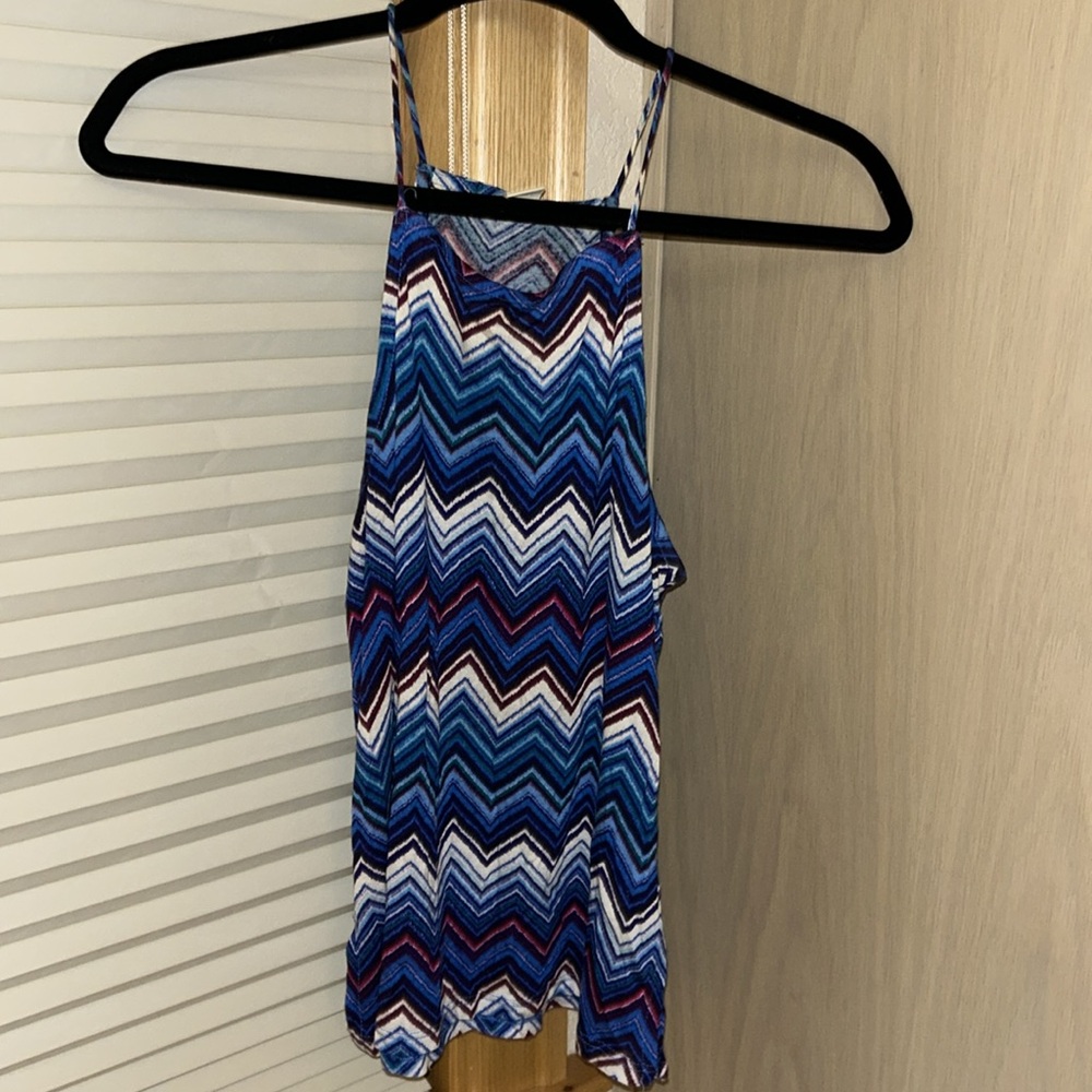 Halter Neck Tank Chevron Patterned Top